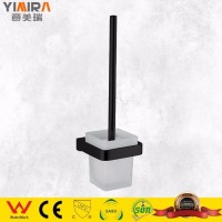 Wall Mounted Bathroom Square Matte Black Brass Toilet Brush Holder