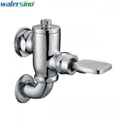 Hot Sale Brass Chrome Low MOQ Foot Control Operated Toilet Flush Valve